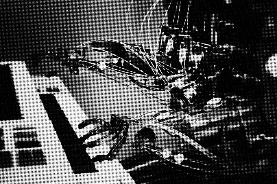 Robot playing a piano